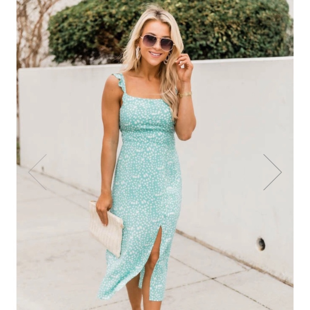 Pink Lily Spotted Midi Dress